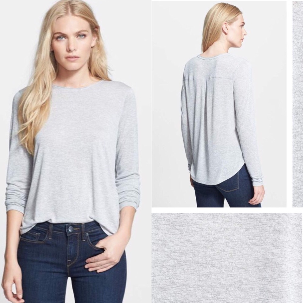 Grey Long Sleeve Blouse
